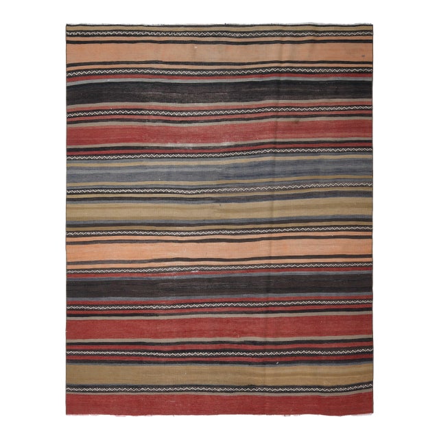 1970s Vintage Handmade Wool Cotton Red Runner Rug For Sale