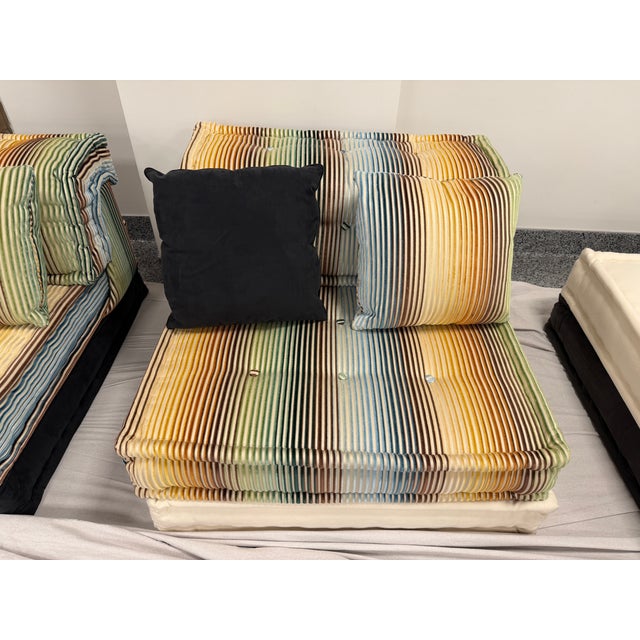 1970s 1970s Authentic Roche Bobois Mah Jong Modular Sectional Sofa – Missoni Home & Velvet Edition (5 Seats) For Sale - Image 5 of 18