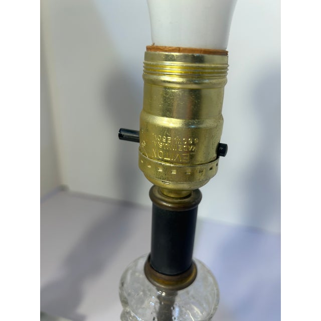 Hollywood Regency Vintage Mid‑Century Stacked Textured Glass & Marble Table Lamps – Pair of 2 Leviton Hollywood Regency 18" Accent Lamps For Sale - Image 3 of 12