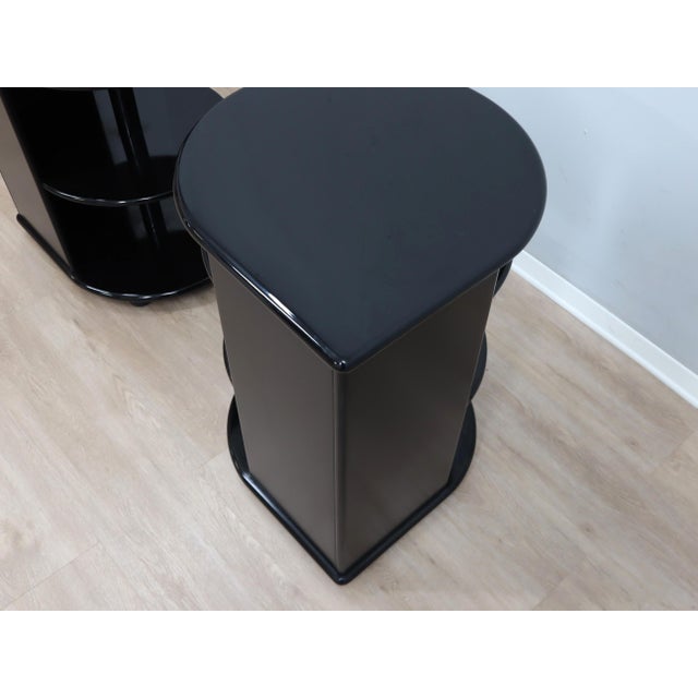 Postmodern Black Lacquered Nightstands from B&B Italia / C&B Italia, 1980s, Set of 2 For Sale - Image 13 of 16