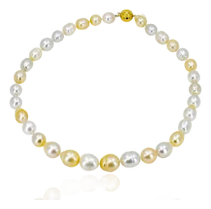 Late 20th Century Multi Color Baroque Pearl Necklace