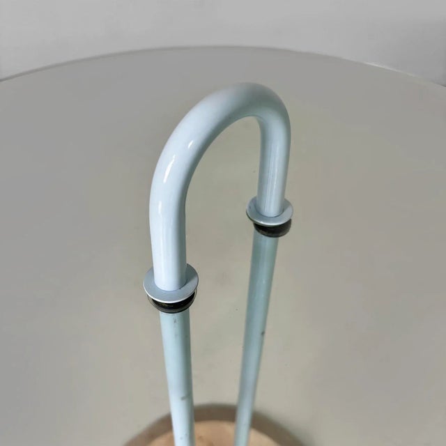 Beige Italian Modern Metal and Glass Coffee Table by Vico Magistretti for Cattelan Italia, 1980s For Sale - Image 8 of 18