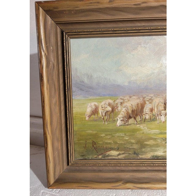 19Thc Signed Oil Painting of Sheep ( Listed Artist) For Sale - Image 4 of 7