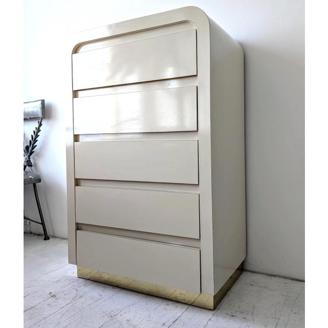 Vintage Laminate Waterfall Chest of Drawers, 1980s For Sale - Image 12 of 12