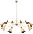 Sputnik 10-Light Chandelier in Brass with Adjustable Domes For Sale