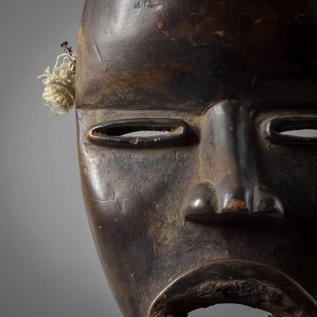 African Early 20th Century Dan Dean Gle Mask with Bells on Custom Stand For Sale - Image 3 of 11