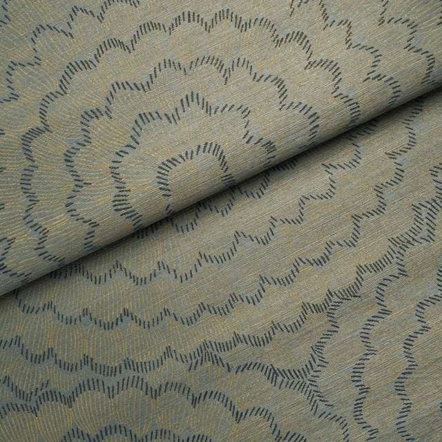 Schumacher Sample - Schumacher X Celerie Kemble Feather Bloom Sisal Wallcovering In Nile For Sale - Image 4 of 5