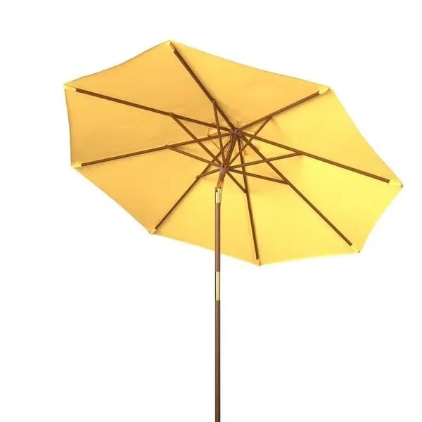 Contemporary Cannes 9ft Wooden Outdoor Umbrella - Yellow For Sale - Image 3 of 5