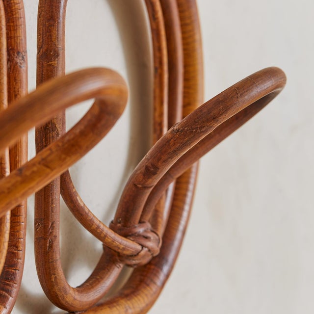 Italian Bamboo Mounted Coat Rack Attribute to Franca Helg & Franco Albini, 1960s For Sale In Chicago - Image 6 of 8
