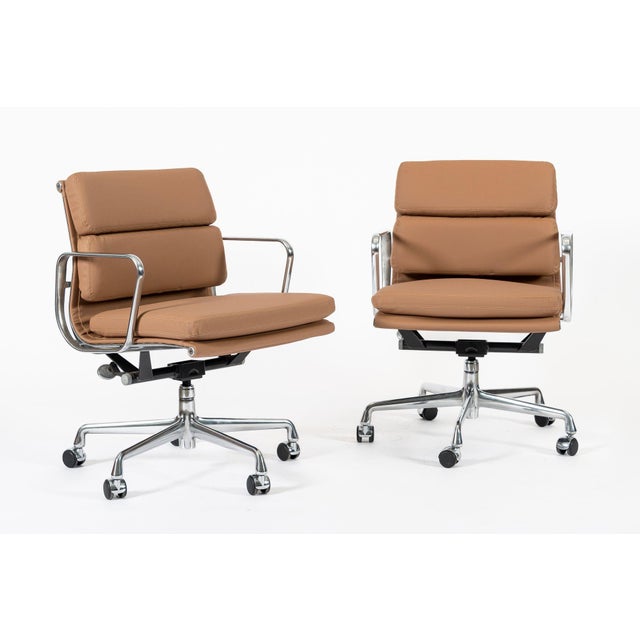 These authentic Eames for Herman Miller Soft Pad Management height office chairs from the Aluminum Group Collection were...