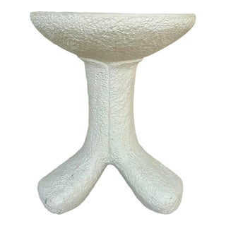 Noir Company Brutalist Style White Laramy Side Table For Sale