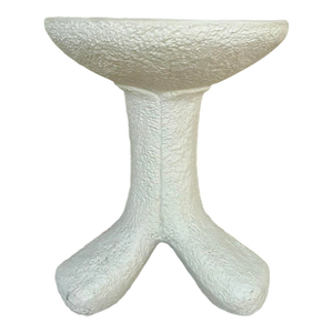Noir Company Brutalist Style White Laramy Side Table