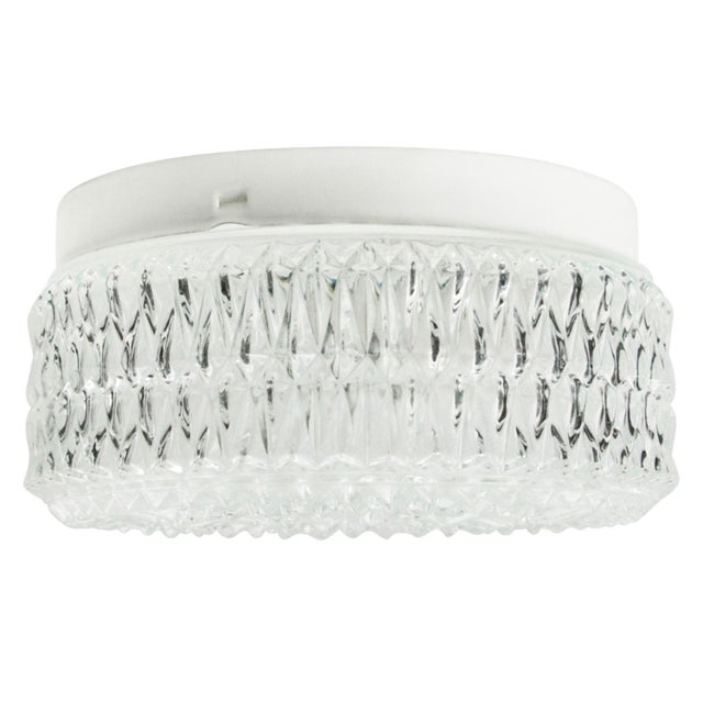 Mid-Century Round Clear Glass Sconce or Flush Mount For Sale - Image 4 of 10