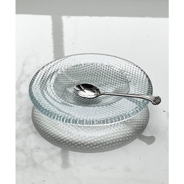 1970s 1970s Serving Bowl ! Heavy Glass Caviar Bowl With Spoon For Sale - Image 5 of 5