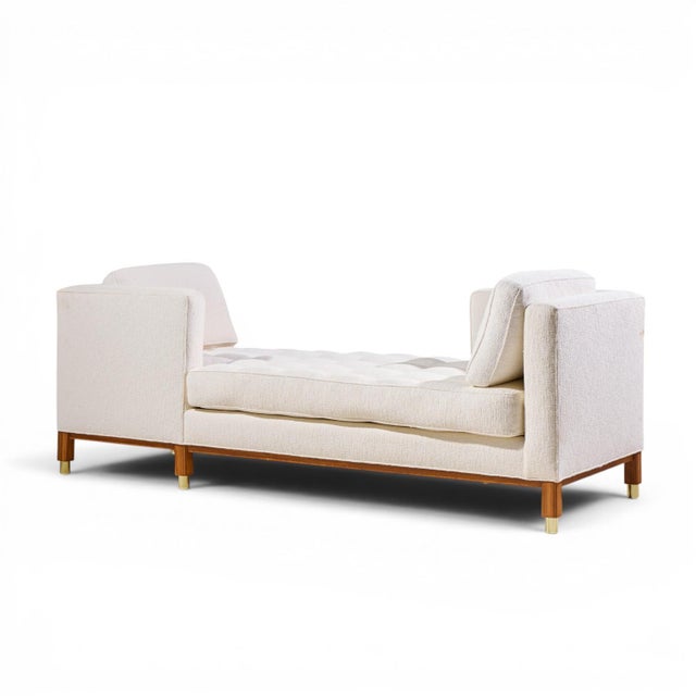 Mid-Century Modern Edward Wormley for Dunbar Style Mid Century Tête-À-Tête Sofa For Sale - Image 3 of 9