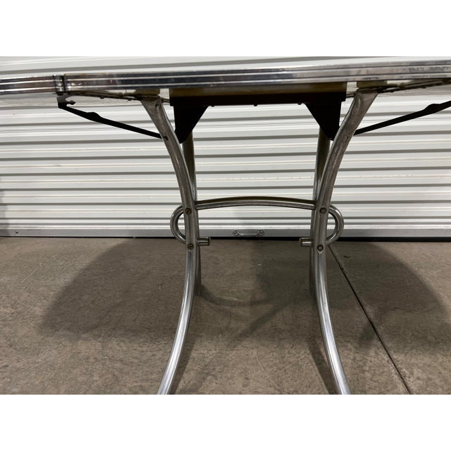 Mid-Century Modern 1950s Gray Formica Drop-Leaf Dining Table - Daystrom Collection, Virtue Bros. For Sale - Image 3 of 9