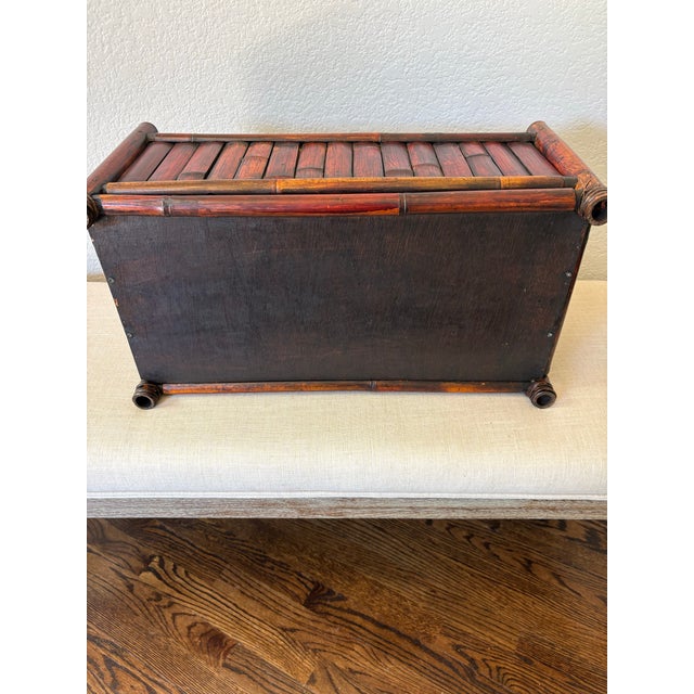 Mid 20th Century Vintage Tortoiseshell Bamboo Rectangular Planter Box For Sale - Image 5 of 12