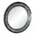 Exceptional Art Deco Round Silverleaf Convex Mirror With Mirrored and Glass Ball Frame For Sale