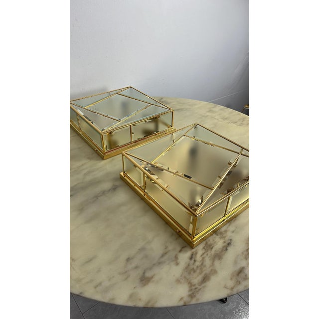 Large Vintage Square Four-Light Ceiling Lights, 1980s, Set of 2 For Sale - Image 14 of 15