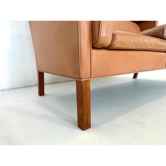 Tan Leather 2292 Coupe Sofa by Børge Mogensen for Fredericia, 1960s For Sale - Image 8 of 16