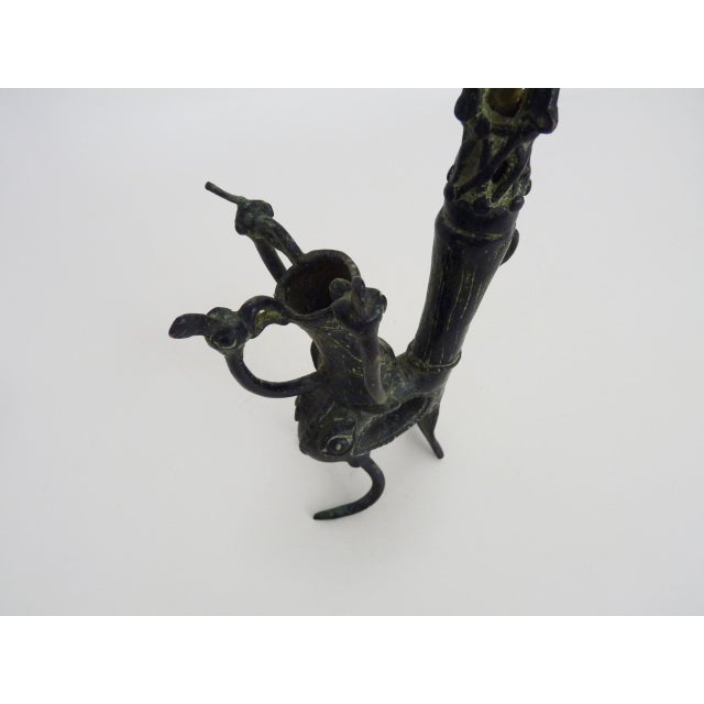 Large Vintage Zoomorphic Bamoun Bronze Pipe Cameroon, 1960s For Sale - Image 10 of 11