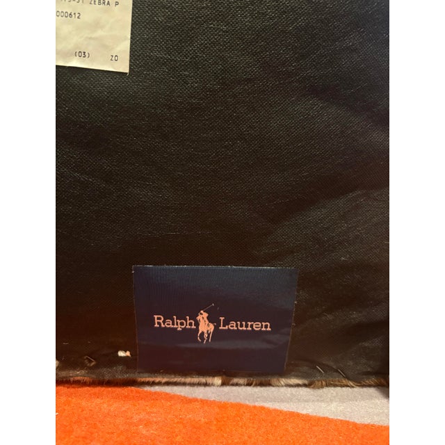 Animal Skin Ralph Lauren Henredon Mahogany Empire Style McDowell Stool Zebra Ottoman Bench For Sale - Image 7 of 7