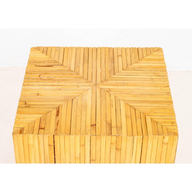 Modern Gabriella Crespi Style Modern Bamboo Side Table For Sale - Image 3 of 7