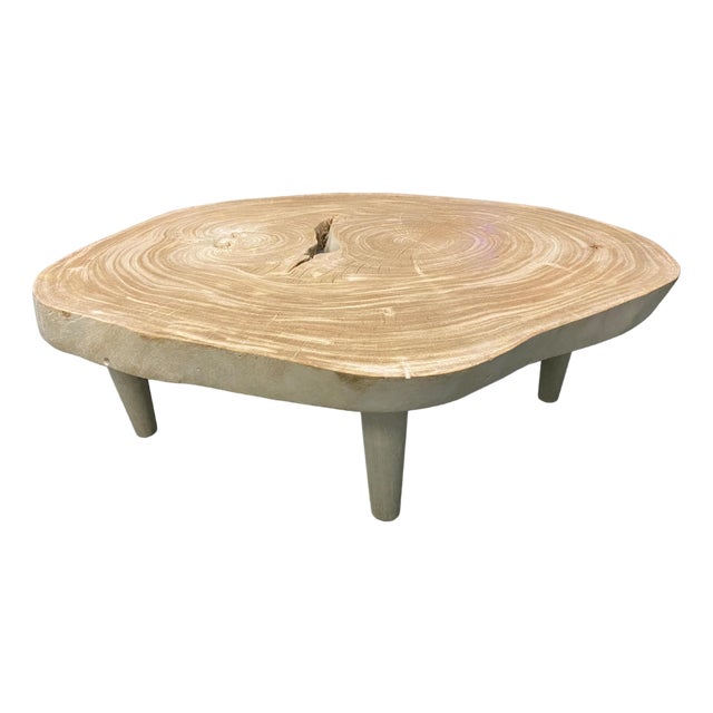 Andrianna Shamaris Amorphous Single Slab Mid-Century Modern Style Coffee Table For Sale
