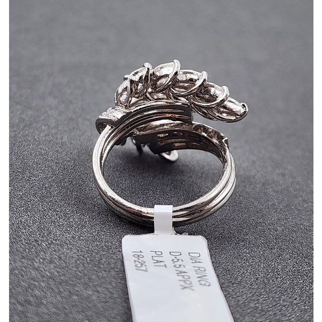 Metal 5.50 Ct Diamond Ring Size 6 For Sale - Image 7 of 9