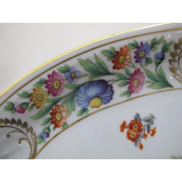 Victorian Dresden Schumann Bavaria Floral Empress 14 1/2" Oval Serving Dish Platter Tray For Sale - Image 3 of 6