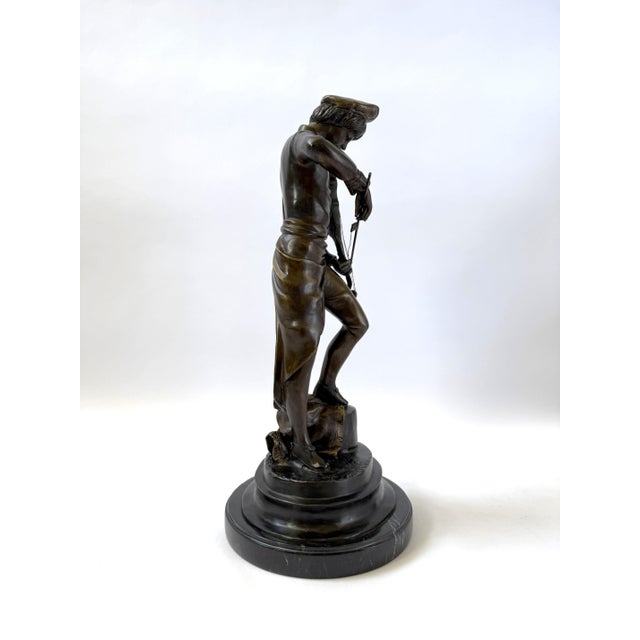 Mid 20th Century Bronze Sculpture of Violinist – 21" For Sale - Image 5 of 11