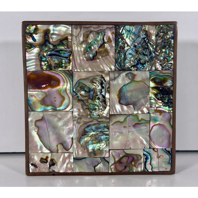 Beautiful Abalone Box for your consideration. The box measures approx. 3 3/4 inches X 3 3/4 inches and approx. 1 inch...