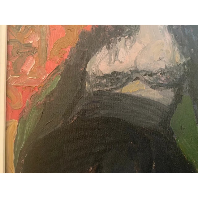 Late 20th Century Bruno Paoli "In the Study" Original Italian Modern Domestic Interior, 20th Century Florence Italy Fine Art Painting, Oil on Canvas, 26.5x22.5" For Sale - Image 5 of 8