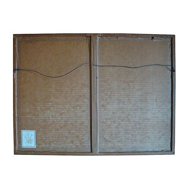Wood 1965 Original Abstract Lithograph New York City Night Skyline For Sale - Image 7 of 7