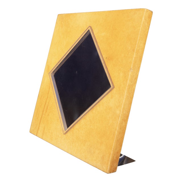 Vintage Natural Parchment and Acrylic Glass Photo Frame by Giorgio Tura for Tura Milano, 1980 For Sale