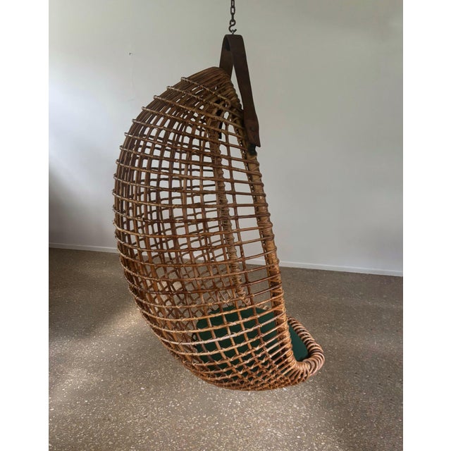 Eureka Hanging Basket Chair by Giovanni Travasa for Bonacina, Italy, 1950s For Sale - Image 4 of 11