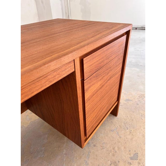 Wood Teak Desk with Extra Laptop Compartment, Denmark For Sale - Image 7 of 11