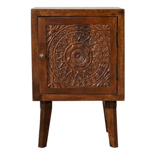 Patterned Door Nightstand With Hidden Storage For Sale