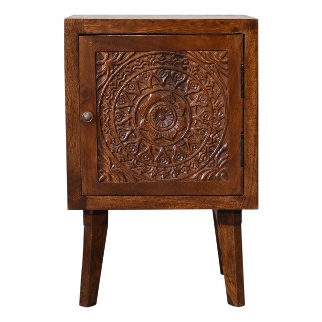 Patterned Door Nightstand With Hidden Storage For Sale