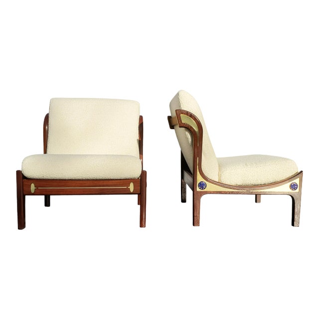Pair of Ib Kofod-Larsen Wenge Lounge Chairs for the Megiddo Collection For Sale