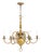 Dutch Style Six Branch Brass Chandelier, 20th Century For Sale