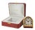 18CT Gold Plated Cased Romane Pendulette Quartz Alarm Clock by Cartier, Paris, 1980s For Sale
