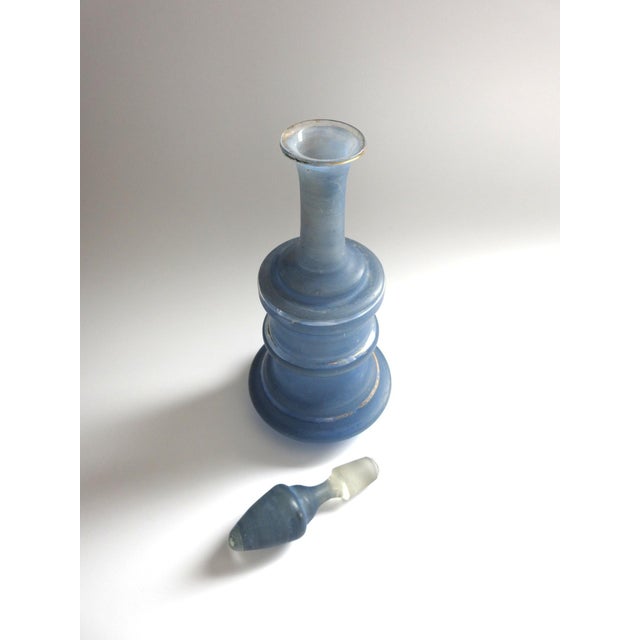 Glass Pair of Victorian Hand-Painted Blue Glass Perfume Bottles With Provenance Note Late 19th Century For Sale - Image 7 of 12