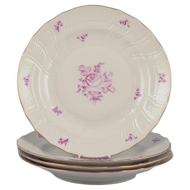 Mid 20th Century Dinner Plates from Herend, Hungary, Set of 4 For Sale - Image 9 of 9