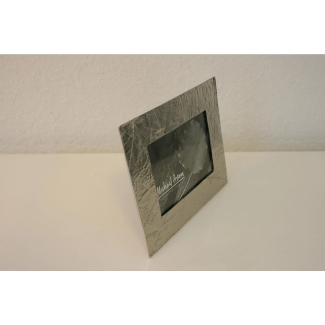 Transitional Vintage Michael Aram Handcrafted Forest Leaf Collection 5 X 7 Nickel Photo Frame For Sale - Image 3 of 11