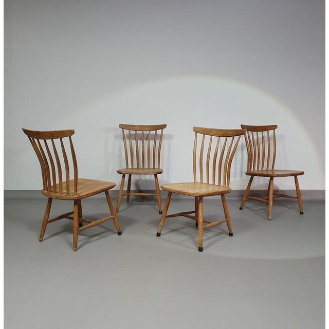 Scandinavian Birch Chairs from Åkerblom, Sweden, Set of 4 For Sale - Image 11 of 18