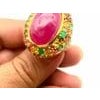 Bochic "Orient" Vintage Ruby, Sapphire & Emerald Ring Set In 18K Gold & Silver For Sale - Image 16 of 18