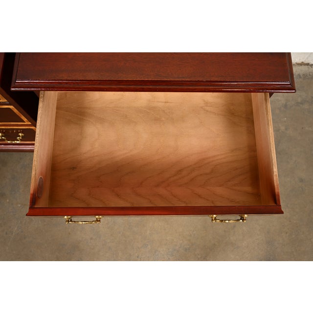 Wood Baker Furniture Georgian Banded Mahogany Bedside Chests, Pair For Sale - Image 7 of 17