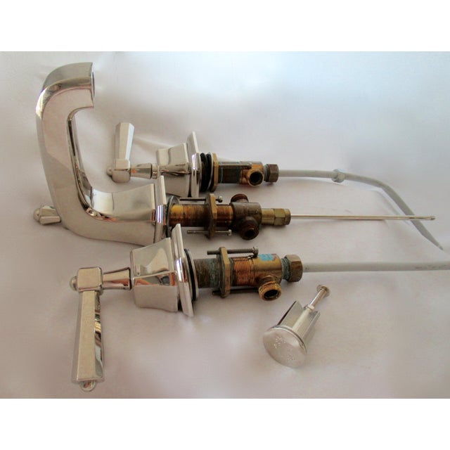 Metal C .2014 Sherle Wagner Polished Nickel "Harrison Lever Faucet," Hardware & Stopper Set -4 Pcs. For Sale - Image 7 of 18