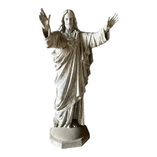 Antique Jesus Christ Limestone Statue 5’-6” For Sale